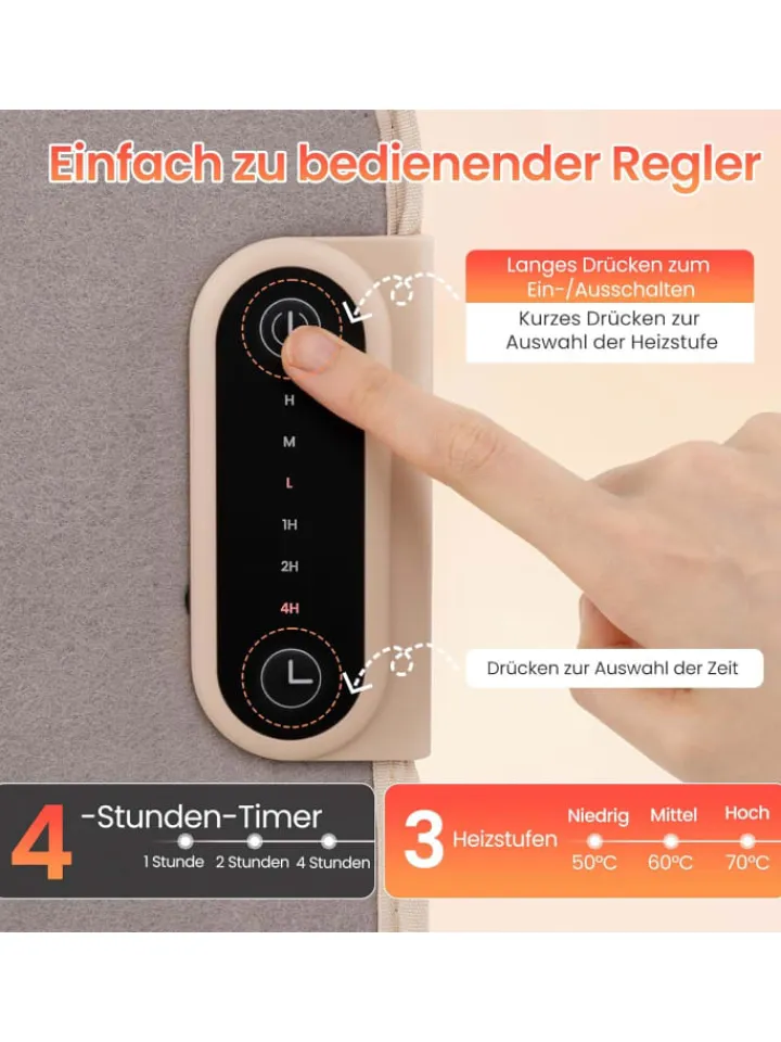 COSTWAY Pflege & Gesundheit<elektrisch Beinwärmer unter dem schreibtisch in Beige