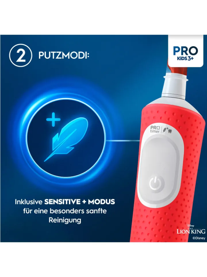 Oral-B Zahn & Mundpflege<Elektrische Kinderzahnbürste "Vitality Pro Kids König der Löwen"+ Reiseetui