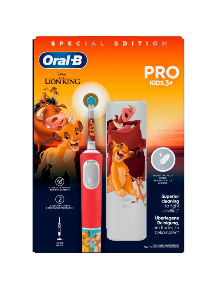 Oral-B Zahn & Mundpflege<Elektrische Kinderzahnbürste "Vitality Pro Kids König der Löwen"+ Reiseetui