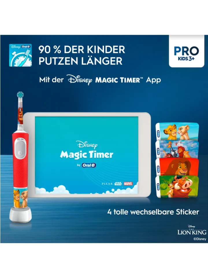 Oral-B Zahn & Mundpflege<Elektrische Kinderzahnbürste "Vitality Pro Kids König der Löwen"+ Reiseetui