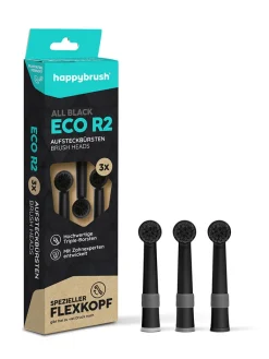 happybrush Technik|Zahn & Mundpflege<Elektrische Zahnbürste "Eco R2 AllBlack" in Schwarz