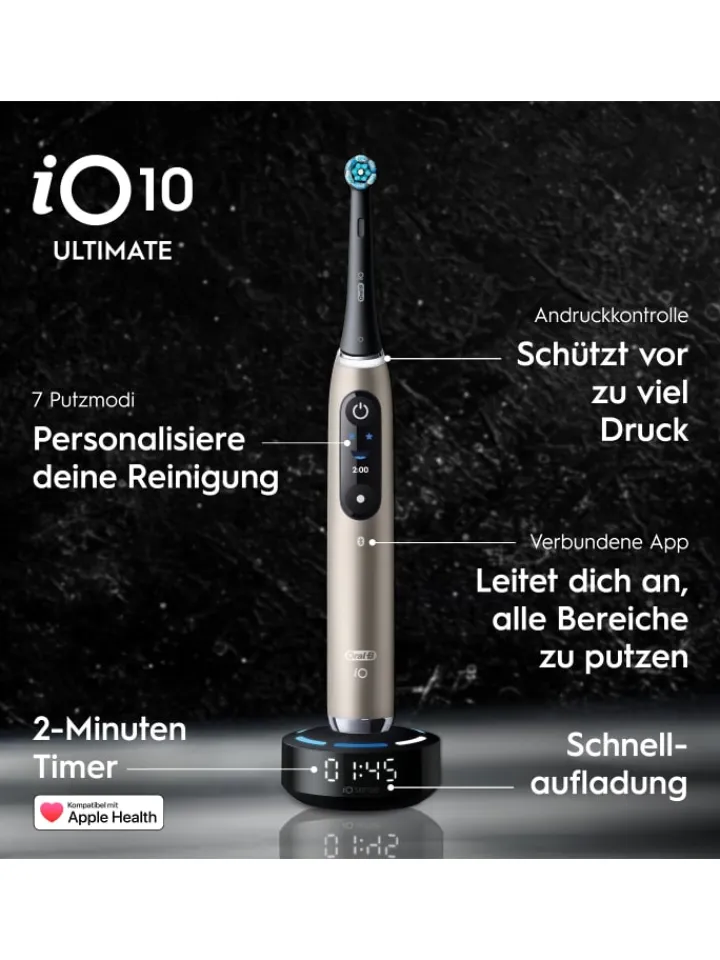 Oral-B Zahn & Mundpflege<Elektrische Zahnbürste "iO 10 + Reiseetui Lunar" in Gold