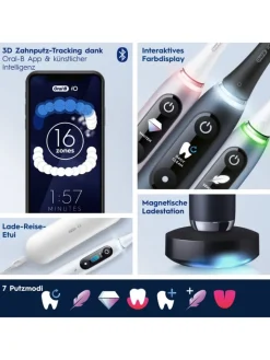Oral-B Zahn & Mundpflege<Elektrische Zahnbürste "iO Series 9 + 2. Handstück & Reiseetui" in Schwarz/Rose