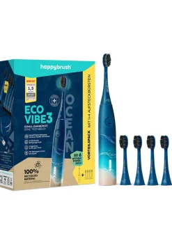 happybrush Technik|Zahn & Mundpflege<Elektrische Zahnbürste mit Zubehör "Eco V3 Ocean" in Blau