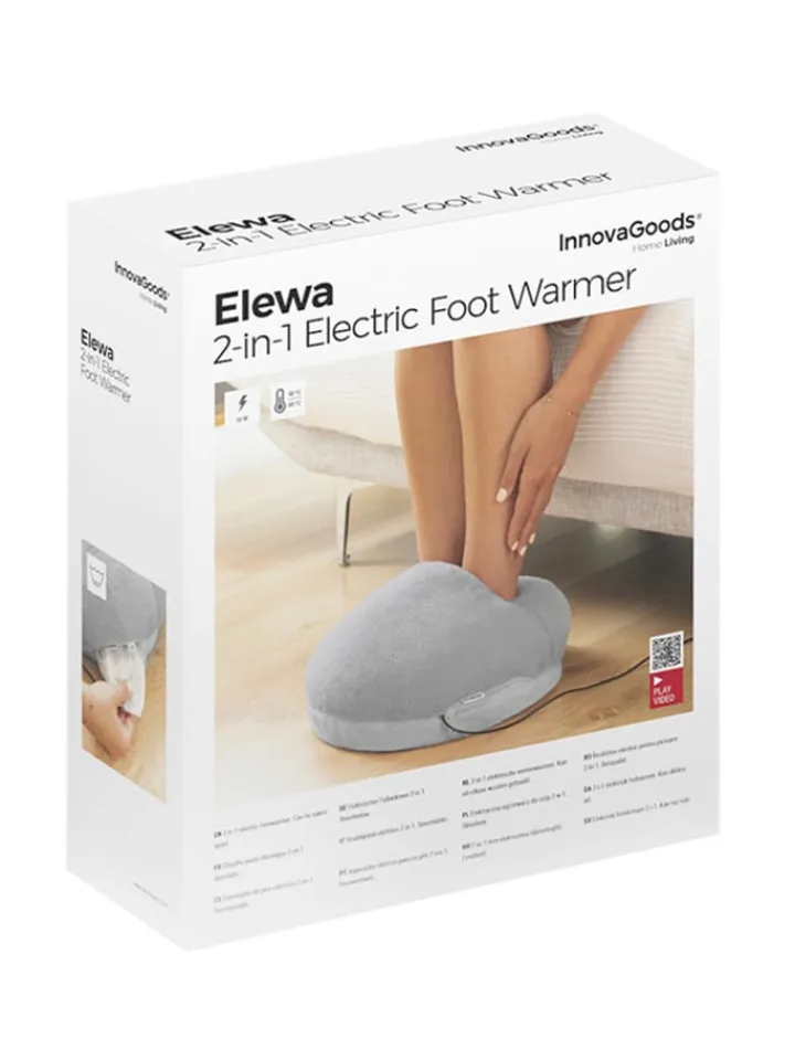 InnovaGoods Technikzubehör<Elektrischer Fußwärmer 2in1 in Grau - (L)29,5 x (B)14,5 x (H)31,5 cm