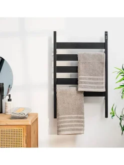 InnovaGoods Badmöbel|Badezimmermöbel<Elektrischer Handtuchwärmer in Schwarz - (B)50 x (H)80 cm