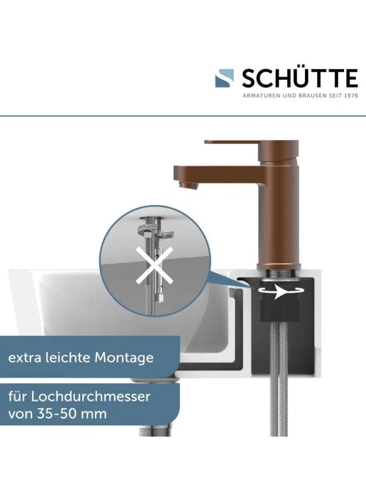 Franz Joseph Schütte Badarmaturen<ELEPHANT Waschtischarmatur, Kupfer matt