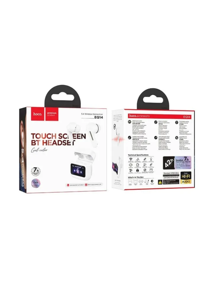 Wisam® Tv & Audio<EQ14 TWS Bluetooth Kopfhörer Touchscreen Case Weiß