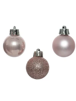 MARELIDA Weihnachtsschmuck<14er Set Baumkugeln bruchfest glänzend matt D: 3cm in rosa