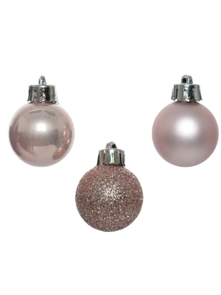 MARELIDA Weihnachtsschmuck<14er Set Baumkugeln bruchfest glänzend matt D: 3cm in rosa