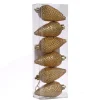 MARELIDA Weihnachtsschmuck<6er Set Baumschmuck Tannenzapfen bruchfest glitzernd in gold
