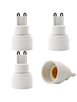 Intirilife Leuchtmittel<4er Set Lampenadapter E40 auf E27 in WEISS