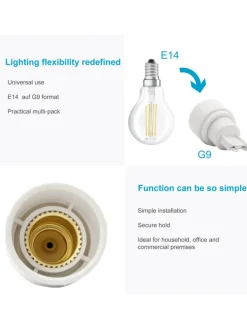 Intirilife Leuchtmittel<4er Set Lampenadapter E40 auf E27 in WEISS