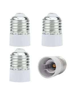 Intirilife Leuchtmittel<4er Set Lampenadapter GU10 auf E14 in WEISS