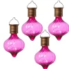 MARELIDA Außenleuchten<4er Set LED Solar Glühbirnen orient H: 11,7cm in pink
