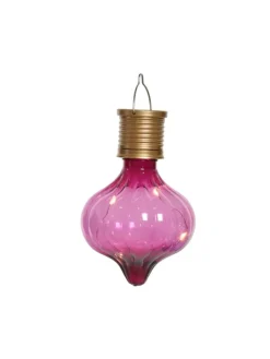 MARELIDA Außenleuchten<4er Set LED Solar Glühbirnen orient H: 11,7cm in pink