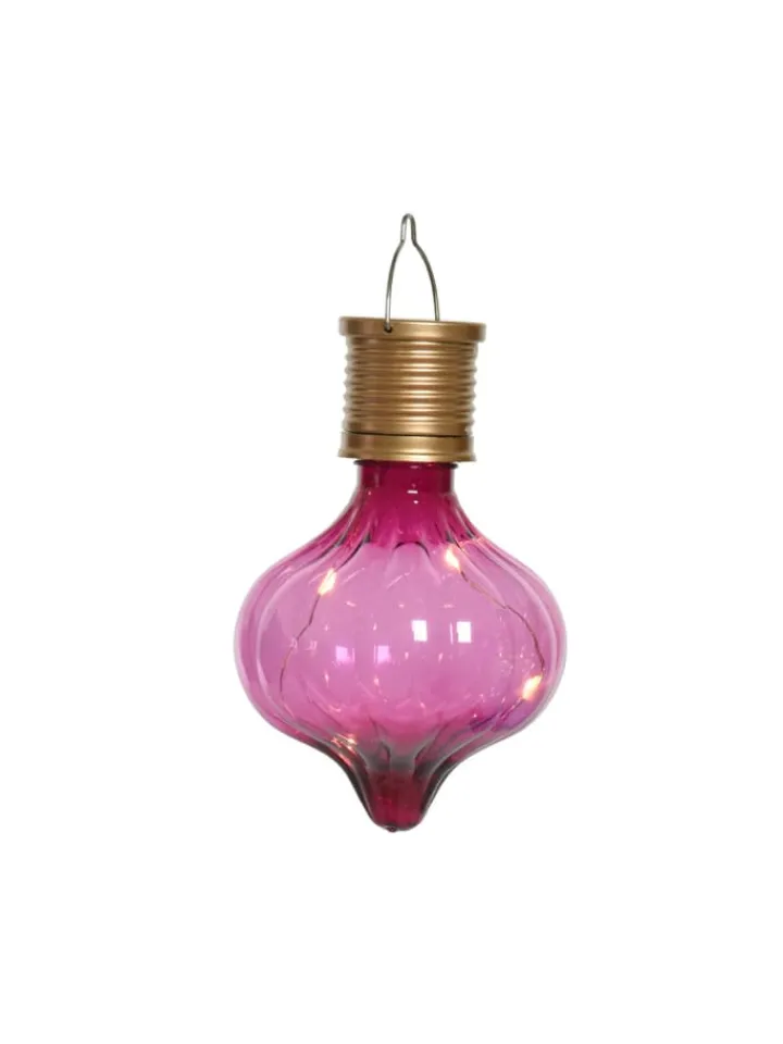 MARELIDA Außenleuchten<4er Set LED Solar Glühbirnen orient H: 11,7cm in pink