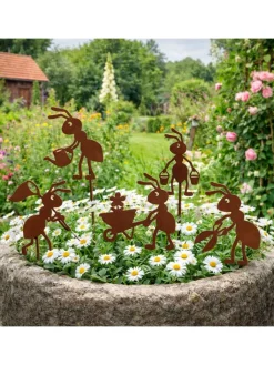 UNUS Gartendekoration<5er Set Metall in Rost