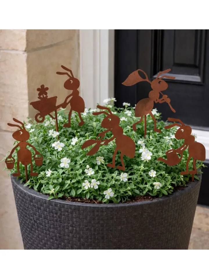 UNUS Gartendekoration<5er Set Metall in Rost