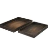 MCW Dekoschalen<2er Set Serviertablett im Shabby-Look, Braun