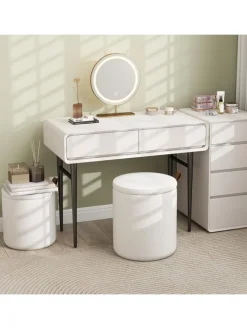 COSTWAY Sitzmöbel<2er Set Sitzhocker mit Stauraum 25L / 40L in Beige