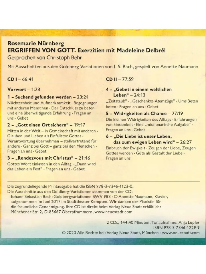 Neue Stadt Hörbücher<Ergriffen von Gott | Exerztien mit Madeleine Delbrêl