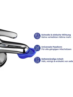 Maximex Putz- & Waschutensilien<2er-Set: Anti-Kalk-Caps in Blau - (B)5,7 x (H)3,5 x (T)1,5 cm