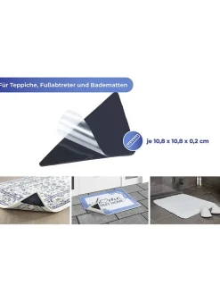 Maximex Weitere Haushaltshelfer<2er-Set: Antirutsch-Teppichecken in Schwarz - 2x 4 Stück