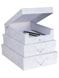 BigsoBox Kisten & Körbe<3er-Set: Aufbewahrungsboxen "Bessie" in Hellgrau