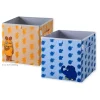Lifeney Kisten & Körbe<2er-Set: Aufbewahrungsboxen "Maus" in Blau/ Orange - (B)30 x (H)30 x (T)30 cm