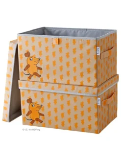 Lifeney Kisten & Körbe<2er-Set: Aufbewahrungsboxen "Mau" in Orange - (B)37 x (H)21 x (T)25 cm