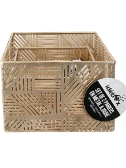 Rétro Chic Kisten & Körbe<2er-Set: Aufbewahrungskörbe in Gold