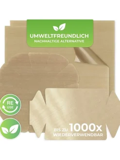Wenko Koch- & Backutensilien<4er-Set: Backfolien-Zuschnitte in Hellbraun