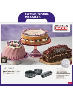 Kaiser Koch- & Backutensilien<3er-Set: Backformen "La Forme" in Anthrazit