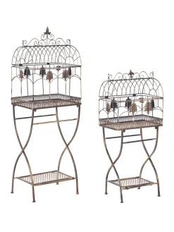 Beliani Badmöbel<2er-Set Badezimmerregal SICILY in Schwarz