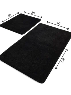 Colorful Cotton Badtextilien|Badtextilien<2er-Set: Badvorleger "Havai" in Schwarz