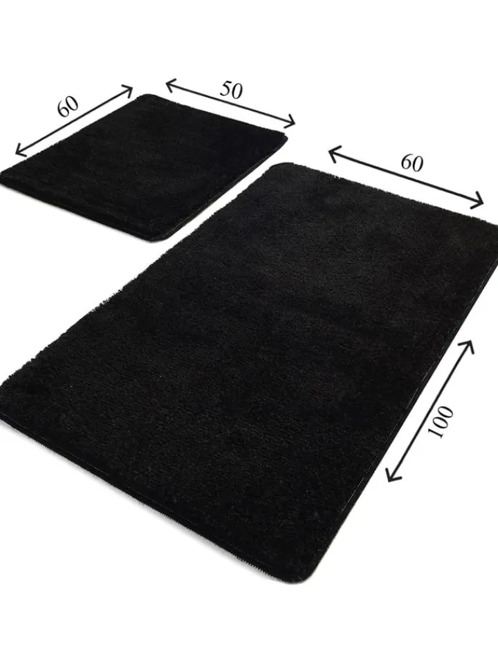 Colorful Cotton Badtextilien|Badtextilien<2er-Set: Badvorleger "Havai" in Schwarz
