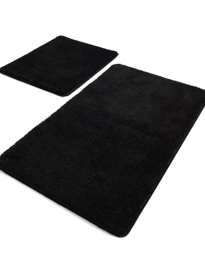 Colorful Cotton Badtextilien|Badtextilien<2er-Set: Badvorleger "Havai" in Schwarz