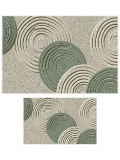 Mijolnir Badtextilien|Badtextilien<2er-Set: Badvorleger in Grün/ Beige