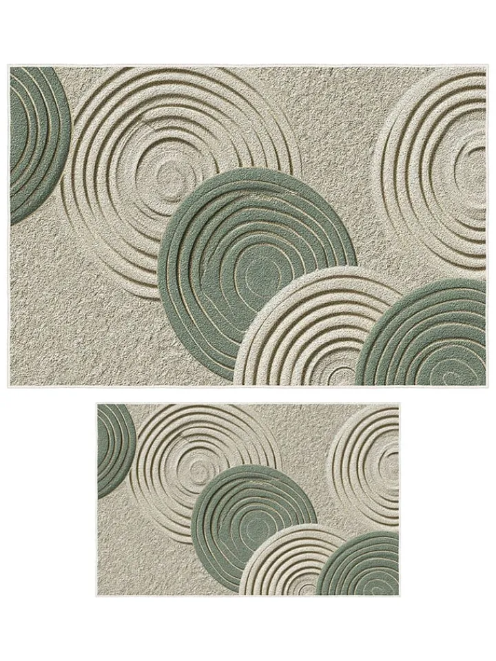 Mijolnir Badtextilien|Badtextilien<2er-Set: Badvorleger in Grün/ Beige