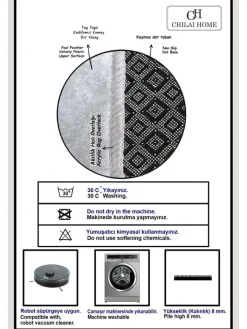Mijolnir Badtextilien<2er-Set: Badvorleger in Schwarz/ Weiß