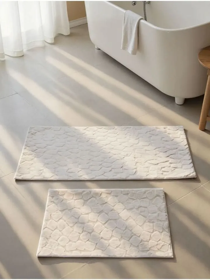 Elizabed Badtextilien|Badtextilien<2er-Set: Badvorleger "Rabbit" in Creme