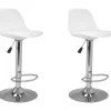 IDOMYA Factory Sitzmöbel<2er-Set: Barhocker "Karl" in Weiß/ Silber - (B)42 x (H)104 x (T)39 cm