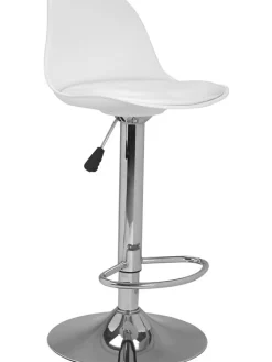 IDOMYA Factory Sitzmöbel<2er-Set: Barhocker "Karl" in Weiß/ Silber - (B)42 x (H)104 x (T)39 cm