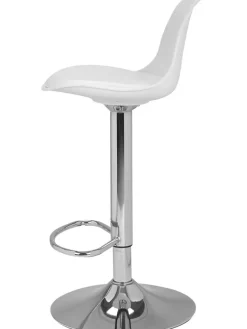 IDOMYA Factory Sitzmöbel<2er-Set: Barhocker "Karl" in Weiß/ Silber - (B)42 x (H)104 x (T)39 cm
