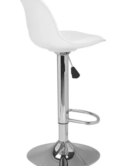 IDOMYA Factory Sitzmöbel<2er-Set: Barhocker "Karl" in Weiß/ Silber - (B)42 x (H)104 x (T)39 cm