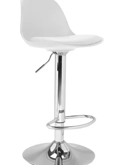 IDOMYA Factory Sitzmöbel<2er-Set: Barhocker "Karl" in Weiß/ Silber - (B)42 x (H)104 x (T)39 cm