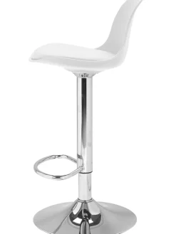 IDOMYA Factory Sitzmöbel<2er-Set: Barhocker "Karl" in Weiß/ Silber - (B)42 x (H)104 x (T)39 cm