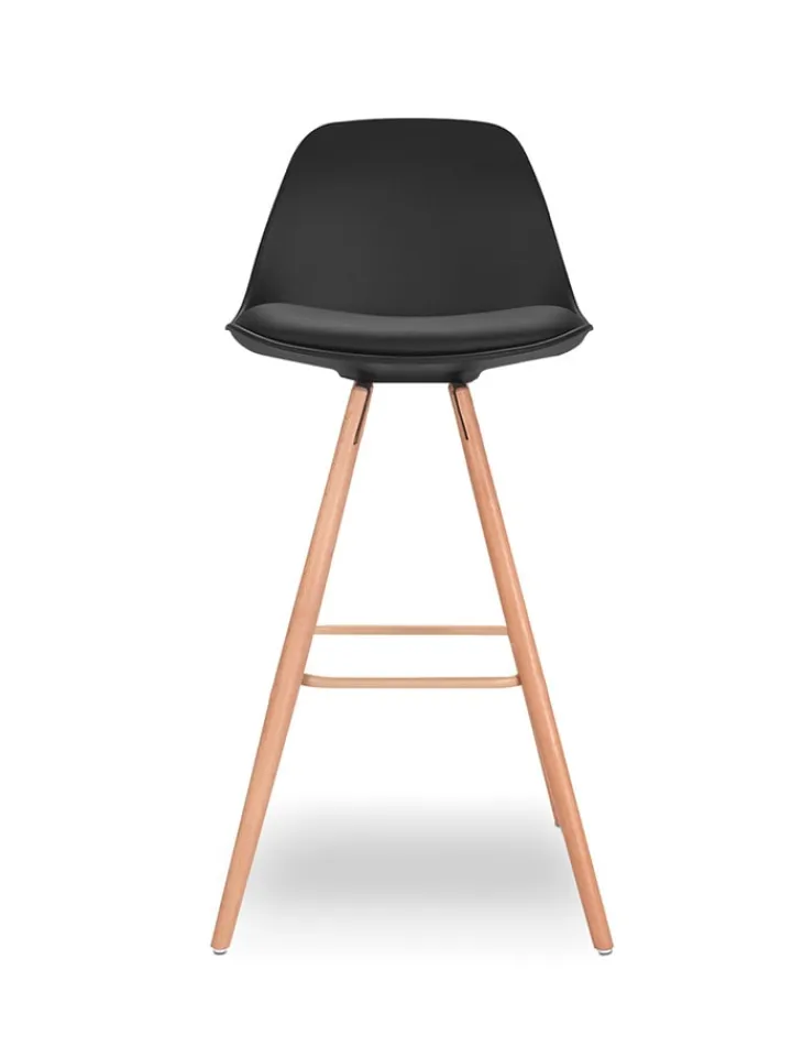 IDOMYA Factory Sitzmöbel<2er-Set: Barhocker "Oslo" in Schwarz - (B)38,5 x (H)93 x (T)38,5 cm