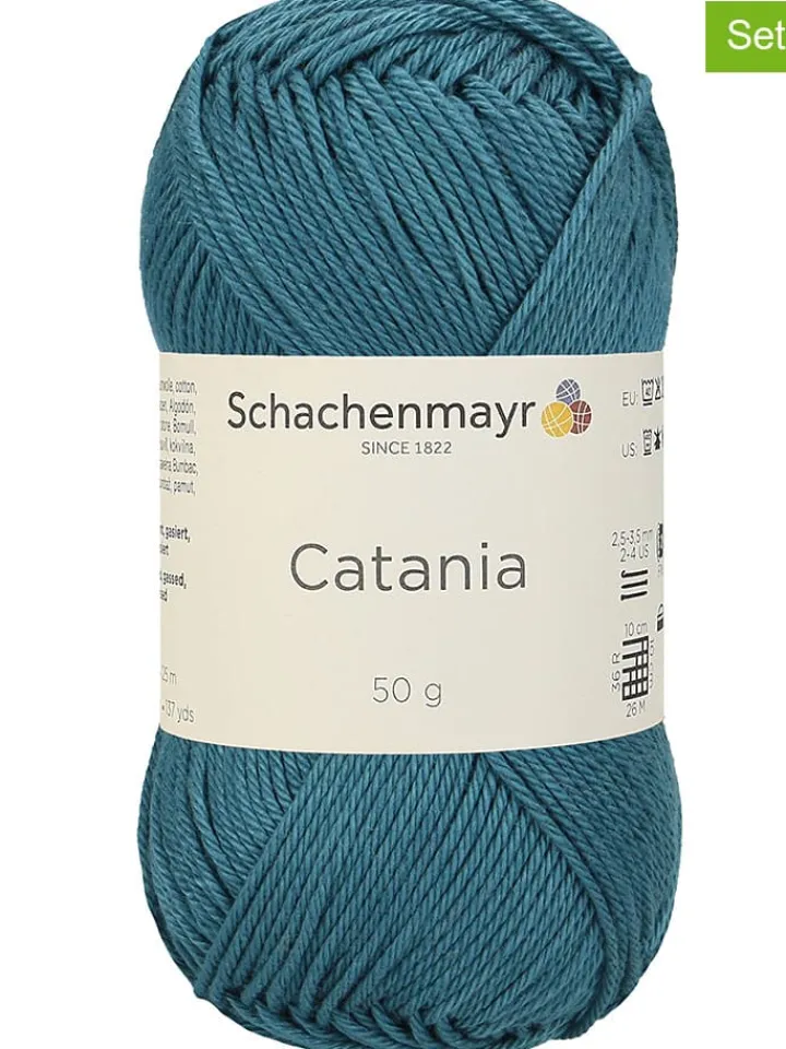 Schachenmayr since 1822 Kreativbedarf & Do-It-Yourself<10er-Set: Baumwollgarne ''Catania'' in Petrol - 10x 50 g